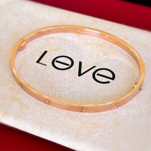 Cartier 18k rose gold LOVE BRACELET, SMALL MODEL size 19 full set